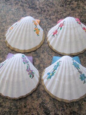 Set of 4 Hand Painted Sea Shells
